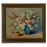 Lottie Stoltz 'Floral Still Life' Oil On Canvas