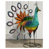 39ï¿½ Metal Peacock Wind Spinner