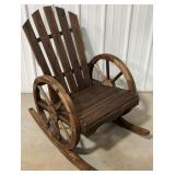 2ï¿½ Wooden Wagon Wheel Rocking Chair