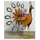 39ï¿½ Metal Peacock Wind Spinner