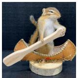 Chipmunk in a Canoe Full Body Mount Taxidermy