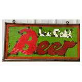 31" Ice Cold Beer Single Sided Metal Sign