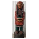 3ï¿½7ï¿½ Teak Wood Painted Indian Sculpture