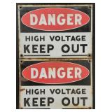 Danger High Voltage Keep Out Single Sided Porcela