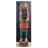 6ï¿½4ï¿½ Tall Teak Wood Painted Indian Sculpture