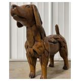 1ï¿½7ï¿½ Teak Wood Dog Sculpture