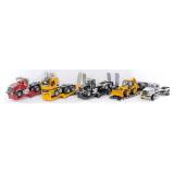 (4) 1/16 Big Farm Trucks w/ Trailers & JCB Backhoe
