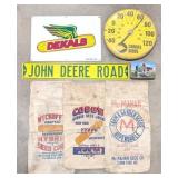 Cargill Seed's Jumbo Thermometer, JD Road Sign, JD