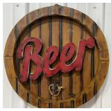 23.5' Beer Keg with Tap Single Sided Metal Sign