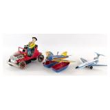 Vintage Tin Oldtime Automobile, Sea Patrol Plane,