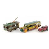 Marx Liberty Bus, Wolverine Continental Flyer, and
