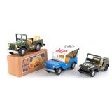 Japan Tin Lucky Jeep w/ Box, Radar Screen Jeep, an