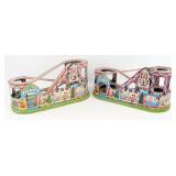 (2) J. Chein Tin Windup Roller Coasters