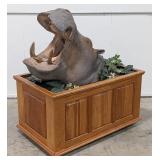 Quality Faux Hippo Shoulder Mount on Rolling Habit