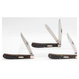 (3) 1970's Case XX Jigged Delrin Slimline Trappers