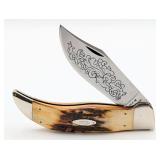 1977 Case XX Blue Scroll Stag Large Clasp Knife 51