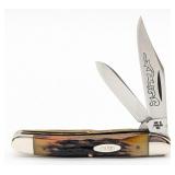 1977 Case XX Blue Scroll Stag 2 Dot Error Stag Med
