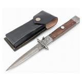 11in Mosaic Damascus Swing Guard Smooth Wood Switc