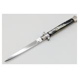 10.75in Inox Horn Handle Switchblade Knife