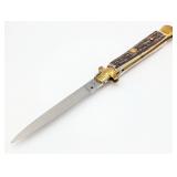 15in Rostfrei Italy Stag Stiletto Switchblade Knif
