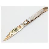 Spanish Toledo Faux Pearl Gold Leverlock Switchbla