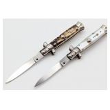 6.25in Rostfrei Stag & Faux Pearl Switchblade Kniv