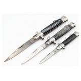 (3) Synth Handle Stiletto Folding Knives
