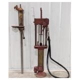 Early Bowser Hand Crank Gas Pump and Lubester