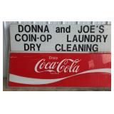 Vintage Coca-Cola Fish Tail "Coin-Op Laundry" Em