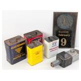 Vintage Parking Meter, Oil Cans, and Insurance Cal