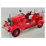 American National White Fire Truck Pedal Car