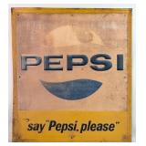 Vintage SST Pepsi-Cola Embossed Advertising Sign