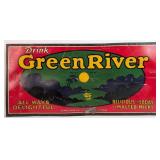 3-1/2ft Early SSC Green River Soda Advertising Sig