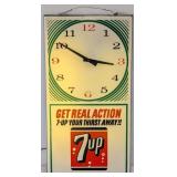 Vintage 7up Soda Lighted Advertising Clock