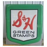 Vintage S&H Green Stamps Plastic Advertising Sign