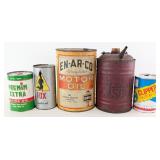 Lot Of Vintage Oil Cans / En-Ar-Co / Clipper / Fox