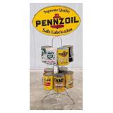 3ft Vintage Pennzoil Motor Oil Display Rack w/ DST