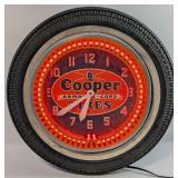 Vintage Cooper Tires Neon Advertising Clock