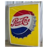 Vintage Pepsi Cap Plastic Advertising Sign
