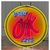 Large 3ft Custom Chevrolet OK Used Cars Neon Sign