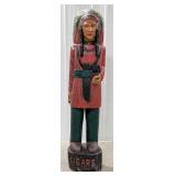 7ft Tall Carved Wood Native American Cigar Store I