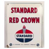 Vintage SSP Standard Oil Red Crown Gas Pump Plate