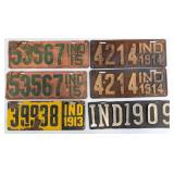 Early 1900s Indiana License Plate Collection w/ Le