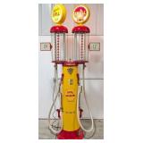 Shell Gasoline Monarch Double Visible Gas Pump w/