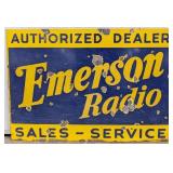 Vintage DSP Emerson Radio Sales & Service Sign w/