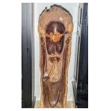 Large Live Edge Carved African Ironwood / Lead Woo