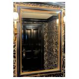 Black & Gold Framed Beveled Mirror