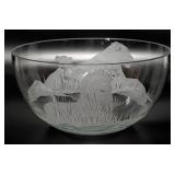 1994 Pride of Africa Custom Etched Crystal Bowl b