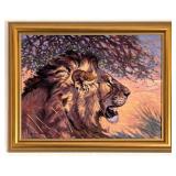 Lion in the Savana by A. John Pelletier Oil on Can