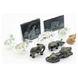 Carved Stone & Glass African Animal Figures
